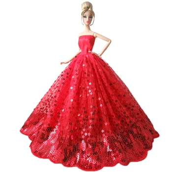 1 Ks Módne Červené Svadobné Šaty Pre Bábiku Barbie Party Oblečenie Pre 1/6 Bábiku Šaty, Večerné Šaty Na BJD Príslušenstvo