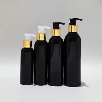 100 ml/150 ml/200 ml/250 ml Gold Golier Black Čerpadla Plastové PET Fľaše, Obaly Pre Kozmetiku,Šampón, Balzam Kontajnerové Čerpadlo