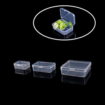 1PC Mini Plastové Okno Obdĺžnikový Box Priesvitné Box Balenie Box Úložný Box Prachotesný Odolné Silné Šperky Skladovanie Nádoba