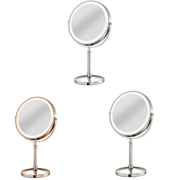 1Set Nabíjateľná Make-Up Zrkadlo Zväčšenie Kozmetické Zrkadlo, 2 Bočné Nastaviteľné S 3 Farby