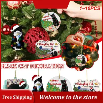1~10PCS Vianoce Black Cat Prívesok 2023 Vianočné Party Dekorácie Nové 2023 Strom YearGifts Ozdoby, Vianočné Dekorácie, Závesné