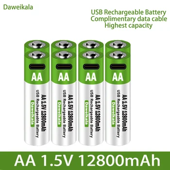 2023 Nové AA USB Nabíjateľné Lítium-Iónové Batérie 1,5 V AA 12800mah/Lítium-Iónové Batérie Hračka Sledovať MP3 Prehrávač Teplomer Klávesnice