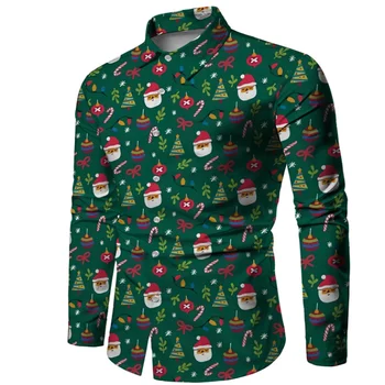 2023 Vianočné Košele 3D Vytlačené Vianočné Dlhý Rukáv Košele Dovolenku Strany Topy Nadrozmerné T-Shirt pánske Tričko Oblečenie Harajuku
