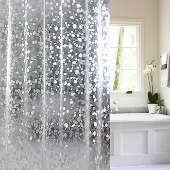 25%,Plastové PEVA 3d Vodotesné Sprchový Záves Transparentná Biela Jasné, Kúpeľňa Opony Luxusný Kúpeľ Záves S 12pcs Háčiky