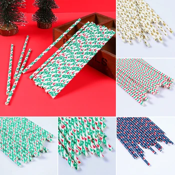 25pcs Vianočný Papier Slamky Snowflake Slamka Vianočné Dekorácie pre Domov Vianoce a Šťastný Nový Rok 2024 Noel Strany Dodanie