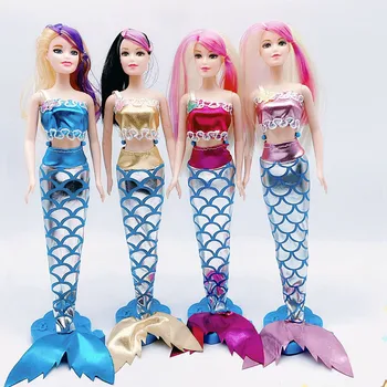 30 cm Bábiky Oblečenie Sequin Morská víla Sukne Princezná Šaty Módne Farby Pre Barbie 11.8