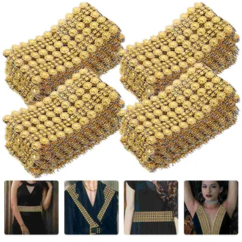4 Ks DIY Oblečenie Diamond Riadok Oblečenie Príslušenstvo Zlato Dekor Oblečenie Multi-funkcia Orezania Vytvorený Kostým Plastové Matka Fringe