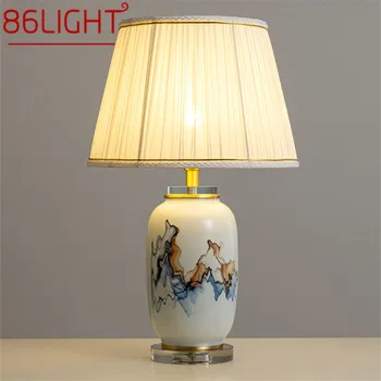 86LIGHT Modernej Keramiky stolná Lampa Luxusné Obývacia Izba, Spálňa Štúdia LED Originality Mosadz Stôl Svetlo