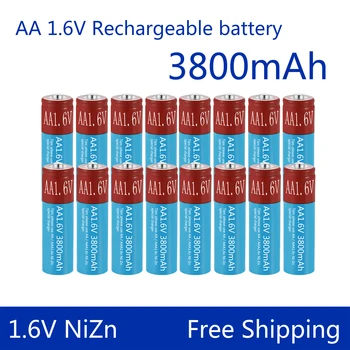 AA Batéria 1,6 V NiZn 3800mAh Nabíjateľná AA batéria 1,6 V Batérie pre hračky MP3 Slnečné Svetlo Fotoaparátu MP4 RC auto