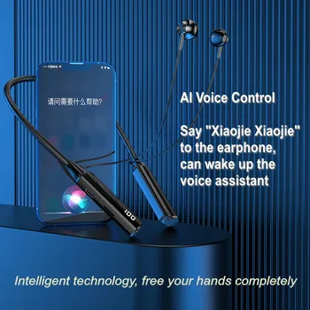 AI Inteligentné Bezdrôtové Slúchadlá Bluetooth Neckband Slúchadlá, Silikónové Hifi Športové Headset s uväzovaním za Vodotesný Magnetický Slúchadlá