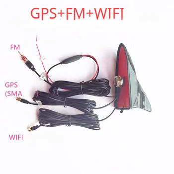 Auto Strechy Shark Fin Montáž Antény pre Navigačný Systém GPS WIFI + Prijímač Auto Stereo FM/AM Rádio Zosilňovač