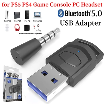 Bezdrôtové Herné Slúchadlá Audio Adaptér Prijímač pre PS5 PS4 Herné Konzoly PC Headset Bluetooth-kompatibilné Audio Vysielač