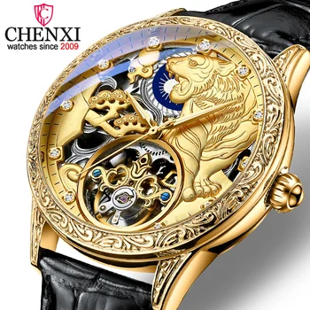CHENXI 6029 Horúca novinka Mužov Automatické Mechanické Hodinky Vodotesné Módneho priemyslu Muž Zlatého Svetla náramkové hodinky