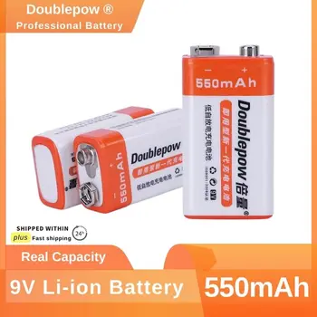 Doublepow 9V 550mAh Lítium-Iónové Batérie Skutočná Kapacita Univerzálne Dobíjacie Batérie pre Bezdrôtový Mikrofón Multi-meter