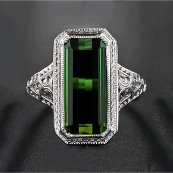 Európska a Americká strana krúžok žien prírodné babička emerald snubný prsteň darček k narodeninám zapojenie