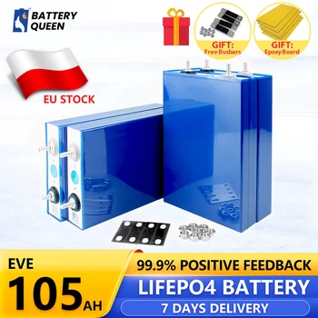 EÚ Zásob 3.2 V 105Ah Lítium Železa Fosfát Nabíjateľná Lifepo4 Batérie 12V 24V 48V Hranolové Bunka pre RV EV Solárne Skladovanie