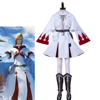 Final Fantasy XIV 14 Liečiteľ Cosplay Kostým Žien Biele Šaty Šatkou Vyhovovali Celý Set Halloween Karneval Party Oblečenie