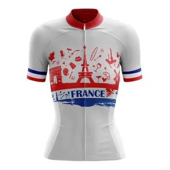 Francúzsko Ženy, Cyklistika Dres Krátky Rukáv Cyklistické Tričko Požičovňa Nosenie Horskej Ceste, Oblečenie Cyklus Závodný MTB Oblečenie