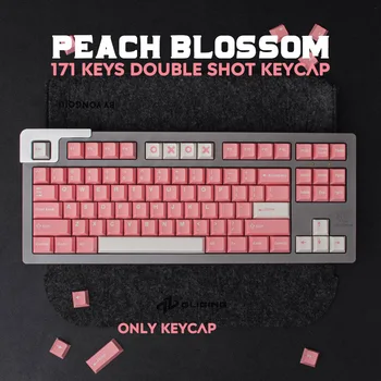 GMK Peach Blossom Cherry Profil Double Shot Keycap anglický Vlastnej Osobnosti Keycaps Pre Mechanické Klávesnice 61/64/68/75/84
