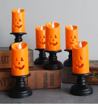 Halloween Sviečky Zapáliť Lampu, batériový Spinning Sviečky Tabuľka Vrchol pre Oslavu Halloweenu