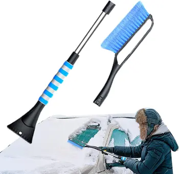 Ice Kliešte pre čelného skla,Rozšíriteľný Snowbrush s Ľad Škrabka Nástroj - Multifunkčné Sneh Lopata Zime Ice Remover pre