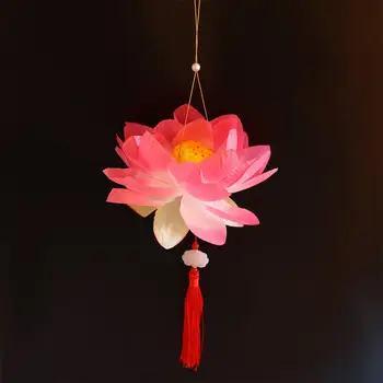 Jemná Tvorivé Lotus LED Svietidlo Ručné Starovekej Čínskej Svietiace Party Dodávky Prenosných Festival Darček Festival Lampa