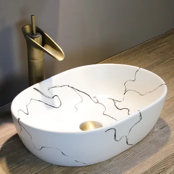 Jingdezhen Umenie Inter-Platforme Povodí Čínsky Nový Štýl Keramické Umývadlo Kúpeľňa Tabuľka Umývadlo