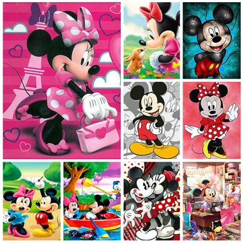 Karikatúra Disney Minnie Mickey Mouse Zvieratá Plátno Na Maľovanie Na Stenu Umenie Plagátu Vytlačí Nordic Pre Domáce Cuadros Dekoračné Darčeky