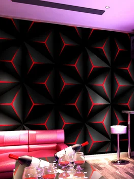 Ktv Tapety Hala Flash Wallcloth 3D Stereo Rovinné Geometrické Vzory Tému Box Pozadí Pape nástennú maľbu, Tapety 3d
