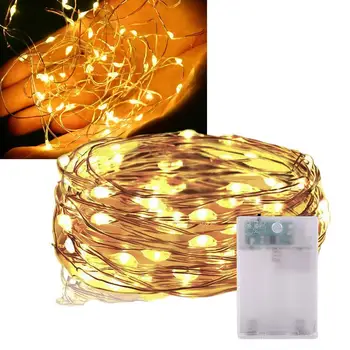 LED Hviezdna String Batérie Svetlá Fairy Mini LED Transparentné Medený Drôt Pre Strany Vianoce Svadba