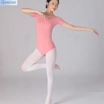 Letné Balet Pre Dospelých-Krátke Rukávy Topy Cvičenie Oblečenie Douqing Zelené Telo, Oblečenie Česanej Bavlny Gymnastika Oblečenie