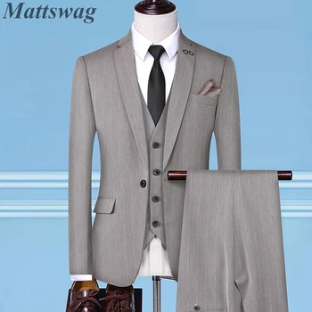 Mattswag Luxusné Slim Fit Elegantné Terno Muž Svadobné Obleky, Saká, Bundy Dizajnér Oblek Pre Mužov Bežné Obchodné Spoločenské Oblečenie