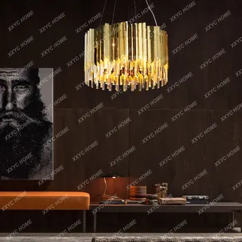 Moderný Luster Lampa v Obývacej Izbe Svetlo Luxusné Tvorivé Nehrdzavejúcej Ocele kolo Crystal Reštaurácia Lampy