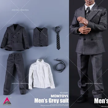 MOMTOYS GS001 1/6 Mužov Sivý Oblek Pána Business Oblečenie Set Model Pre 12