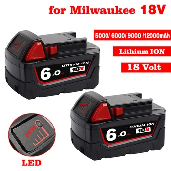 Nabíjateľné Batérie Pre Milwaukee M18B5 XC Lítium-IÓNOVÁ Batéria 18v 12.0/9.0/6.0 Ah nabíjačka Pre Milwaukee M18 12V~18V