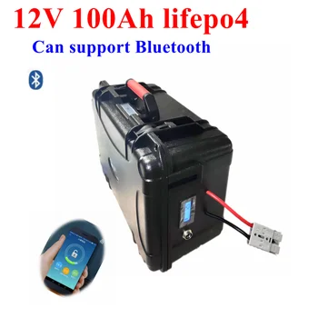 nepremokavé 12V 100AH Lifepo4 lítiové batérie, bluetooth BMS APP 12.8 V USB pre Napájanie invertora Trojkolka +10A Nabíjačky
