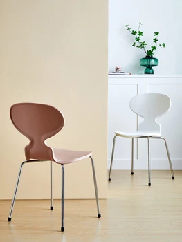 Nordic jedálenské stoličky domov moderné jednoduché plastové hrubé operadla stolice dizajnér čisté červené mlieko čajovni rokovať ant stoličky