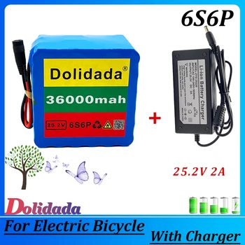 Nové 6s6p 24V Batéria 25.2 v 36000mah 18650 Li-ion Batéria pre Elektrický Bicykel, Skúter invalidnom Fréza s BMS + Nabíjačka