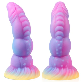Nové Svetelné Análny Hračky Silikónové prísavky Obrovský Zadok Plug Dildo pre Ženy Svietiť v Tme Dragon Dildo Sexuálne Hračky pre Ženy Muži