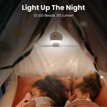 Nočné Svetlo Ventilátor Multifunkčné Camping Premietacie Svetlá Nabíjateľná Diaľkové Ovládanie Nízka Hlučnosť Vonkajšie Piknik Cestovné Dodávky