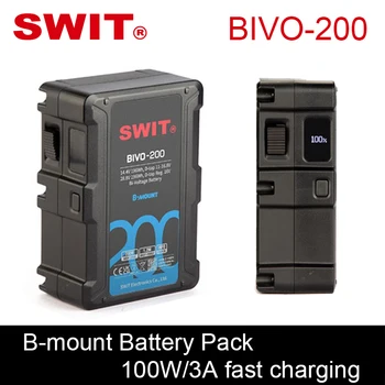 SWIT BIVO-200 196Wh Bi-napätie B-mount Batéria Pre ARRI Fotoaparát 3A rýchle nabíjanie OLED Displej Powerbank