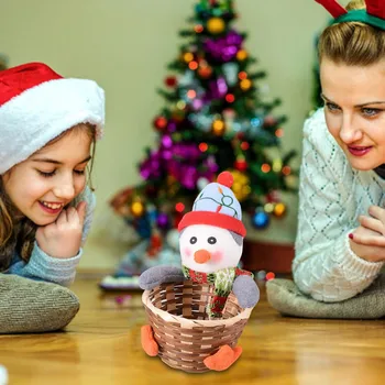 Veselé Vianoce Candy Prútený Kôš Vianočné Dekorácie Elk Snehuliak Santa Claus Potravín Rack Ovocný Kôš Domova Nový Rok 2024