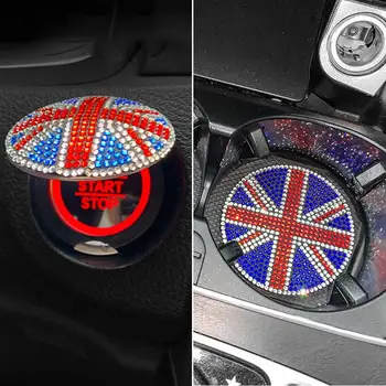 Veľká Británia Bling Auto Tácky Lesk Držiak Tácky Na Auto Auto Držiak Vložiť Dráha Proti Sklzu Crystal Vozidla