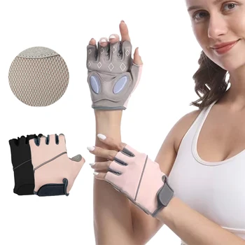 Športové Rukavice Žena Jogy Fitness Cvičenie, Anti-slip Šok Absorpcie Pol prsta Rukavice Nosenie-odolná Priedušná Cocoon-dôkaz